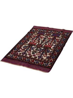 Naar Afgan Berceste Kırmızı El Dokuma Kilim 93X133 ~ 1.24 M2