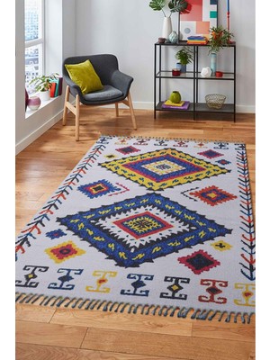 Naar Soho Kilim 11 Beyaz / Renkli 120X180 ~ 2.16 M2