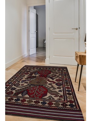 Naar Afgan Berceste Kırmızı El Dokuma Kilim 132X200 ~ 2.64 M2