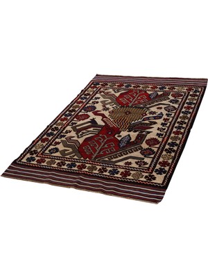 Naar Afgan Berceste Kırmızı El Dokuma Kilim 132X200 ~ 2.64 M2