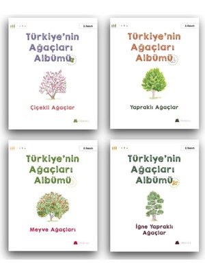 Kumdan Kale Yayınları Türkiye'nin Ağaçları Albümü Seti 4 Kitap