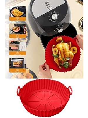 Evefix Airfryer Silikon Pişirme Kabı Hava Fritözü Kalıbı Airfye Pişirme Kağıdı Silikonu