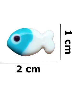 Beyoğlu Hediyelik Murano Camdan El Işi Balık Kolye Ucu 1 Adet 2 mm Delikli Çift Taraflı