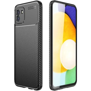 Samsung Galaxy A03 Kılıf Karbon Dokulu Sert Silikon Arka Kapak Negro Siyah