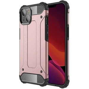 Apple iPhone 13 Mini Darbe Emici Kılıf Military Armor Çift Katman Köşe Korumalı Crash Silikon Tank Kapak Rose Gold