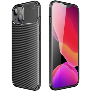 Apple iPhone 13 Mini Kılıf Karbon Dokulu Sert Silikon Arka Kapak Negro Siyah