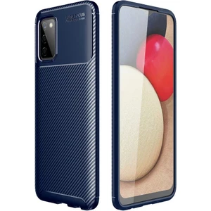 Samsung Galaxy A03S Kılıf Karbon Dokulu Sert Silikon Arka Kapak Negro Lacivert