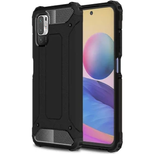Xiaomi Redmi Note 10 5g Darbe Emici Kılıf Military Armor Çift Katman Köşe Korumalı Crash Silikon Tank Kapak Siyah