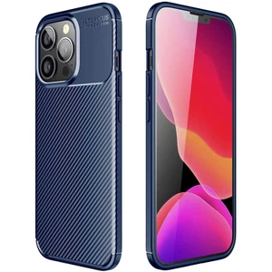 Apple iPhone 13 Pro Kılıf Karbon Dokulu Sert Silikon Arka Kapak Negro Lacivert