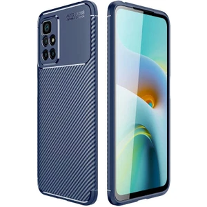 Xiaomi Redmi 10 Kılıf Karbon Dokulu Sert Silikon Arka Kapak Negro Lacivert
