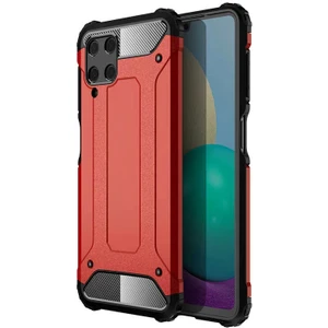 Samsung Galaxy M32 Darbe Emici Kılıf Military Armor Çift Katman Köşe Korumalı Crash Silikon Tank Kapak Kırmızı