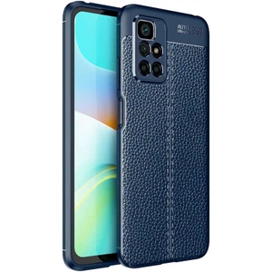 Xiaomi Redmi 10 Kılıf Rugan Armor Deri Görünümlü Niss Silikon Lacivert