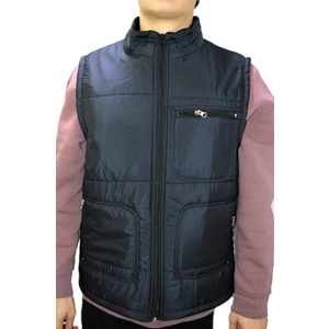 Derin Mavi Tasarım Çok Cepli Içi Elyaflı Battal Dahil 4 Renk 9 Beden  Kışlık Yelek