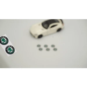 DK Tuning Skoda Logo Jant Torpido Direksiyon 13MM Damla Sticker Logo Seti