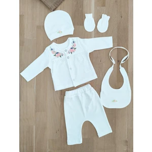 Kız Bebek Organik Ekru 5 Li Hastane Çıkışı SETISTL6016