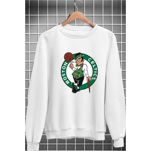New Cabin Yeni Sezon Unisex Boston Cltcs Baskılı Sıfır Yaka Içi Polarlı Sweatshirt