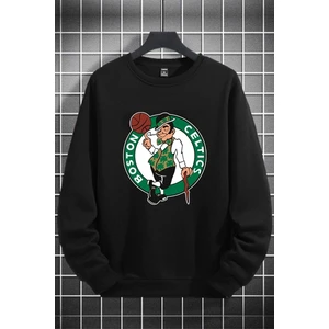 New Cabin Yeni Sezon Unisex Boston Cltcs Baskılı Sıfır Yaka Içi Polarlı Sweatshirt