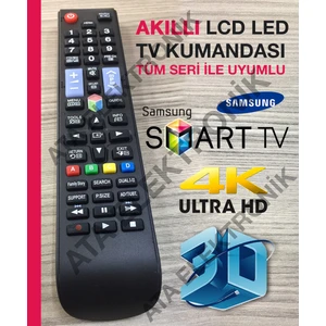 Ata Elektronik Samsung Uyumlu AA59-00793A Smart LED Tv Kumandası - Samsung Tüm Modeller MZ1078 + 2 Pil