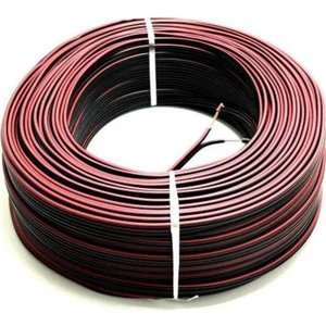 Ata Elektronik Yerli Üretim - 2li 2,50MM - 100 Metre 1 Top - Hoparlör Lamba Işık Araba Ses Sistem Elektrik Kablo 2,50 mm Siyah 2,50MM Siyah