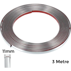 Oto Aksesuarcım Yapışkanlı Nikelaj Şerit Bant Çıta Krom 11MM 3 Metre
