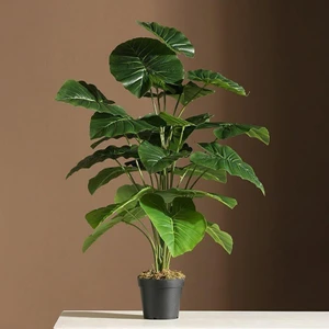 Yapay Çiçek Saksıda Pothos Yeşil 18DAL 75CM Salon Çiçeği Yapay Bitki