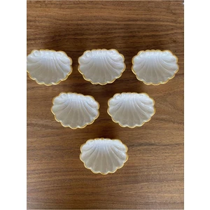 MRN Design Home Sunumluk Dekoratif Altın 6 Adet Midye Lokumluk Şekerlik
