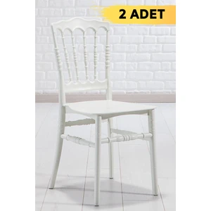 2 Adet Miray Beyaz Pratik Sandalye / Balkon-Bahçe-Mutfak