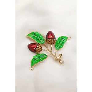 Petek Aksesuar Yılbaşı Taşlı Palamut Iğnelik Broş