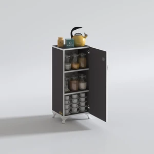 Kenzlife mutfak dolabı zehra 108*030*032 gri kilitli ayaklı banyo evrak ofis kitaplık ayakkabılık kiler
