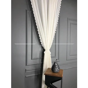 Rendecioğlu Tekstil Tül Perde Rüya Desen  Ultra Gramajlı Çift Etekli Perde