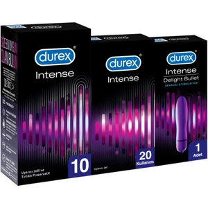 Delight Bullet Vibratör + Intense Uyarıcı Jel + Intense Uyarıcı Prezervatif 10'lu