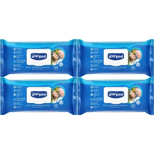 Hasta Vücut Perine Temizleme Islak Mendil Havlu 48 Yaprak Xl (4 Lü Set) Plastik Kapaklı