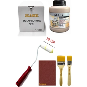 Rich Selfy Decor Latte Kendinden Vernikli Boya 1750 gr Rulo Zımpara Fırça Mobilya Dolap Boyama Seti