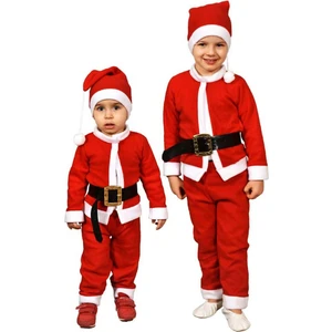 Çocuk Noel Baba Kostümü Noel Kıyafeti 1816 1/4