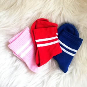 Dream Butik Çizgili Kırmızı Pembe Lacivert 3'lü Çorap Seti