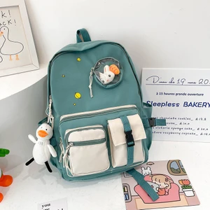 Öğrenci Okul Çantası Büyük Kapasiteli Kız Okul Çantası Retro Gelgit Japon Sırt Çantası (Yurt Dışından)