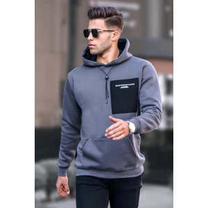 Füme Baskılı Kapşonlu Sweatshirt 6004