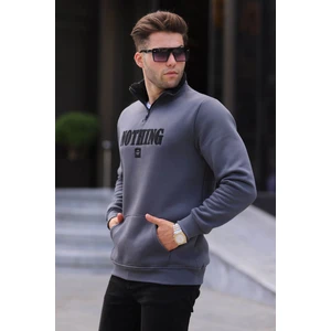 Füme Baskılı Fermuar Detaylı Sweatshirt 6003
