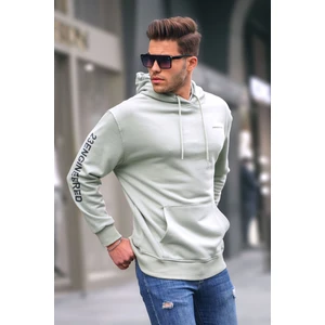 Mint Yeşili Kapüşonlu Erkek Sweatshirt 6038