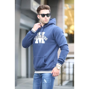 Lacivert Nakışlı Kapüşonlu Sweatshirt 6012