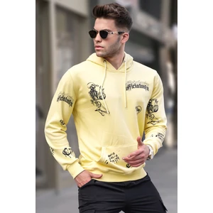 Sarı Baskılı Kapüşonlu Sweatshirt 5895