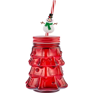 New Year Yılbaşı Tree Kapaklı Kırmızı Kupa 550 ml