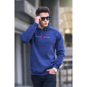 Lacivert Basic Kapüşonlu Sweatshirt 6002