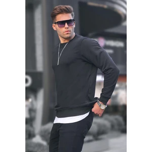 Siyah Basic Bisiklet Yaka Erkek Sweatshirt 6047