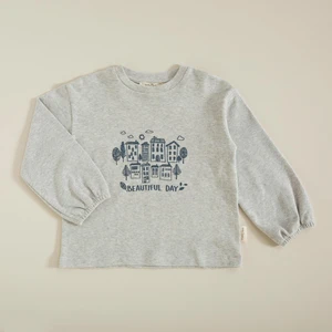 Tiny House Baskılı Sweatshirt Gri