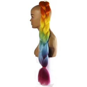 Eva Peruk Afrika Örgüsü Rasta Ve Box Braid Için Sentetik Saç 100 Gram - Renkli Ombreli