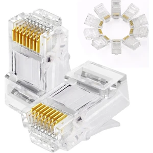 RJ45 Konnektör Network Cat5 Cat6 Jak Jack Ethernet Uç - 100 Adet