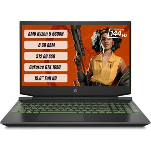 Hp Pavilion 15-EC2059NT 15.6" FHD 144 Hz IPS  AMD Ryzen™ 5 5600H 8GB 512GB SSD NVIDIA GeForce GTX 1650 Freedos Taşınabilir Bilgisayar 68N74EA