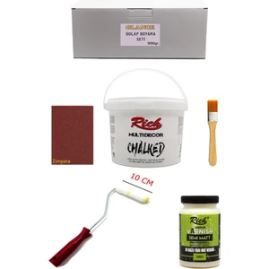 Rich Multi Decor Chalked Antik Beyaz 1000 gr Dolap Boyama Seti Mobilya Boyama Seti Yarı Mat Vernik