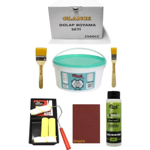 Rich 2500 cc 3,5kg Multi Surface Beyaz Dolap Boyama Seti Mobilya Boyama Seti Yarı Mat Tava Rulo Set